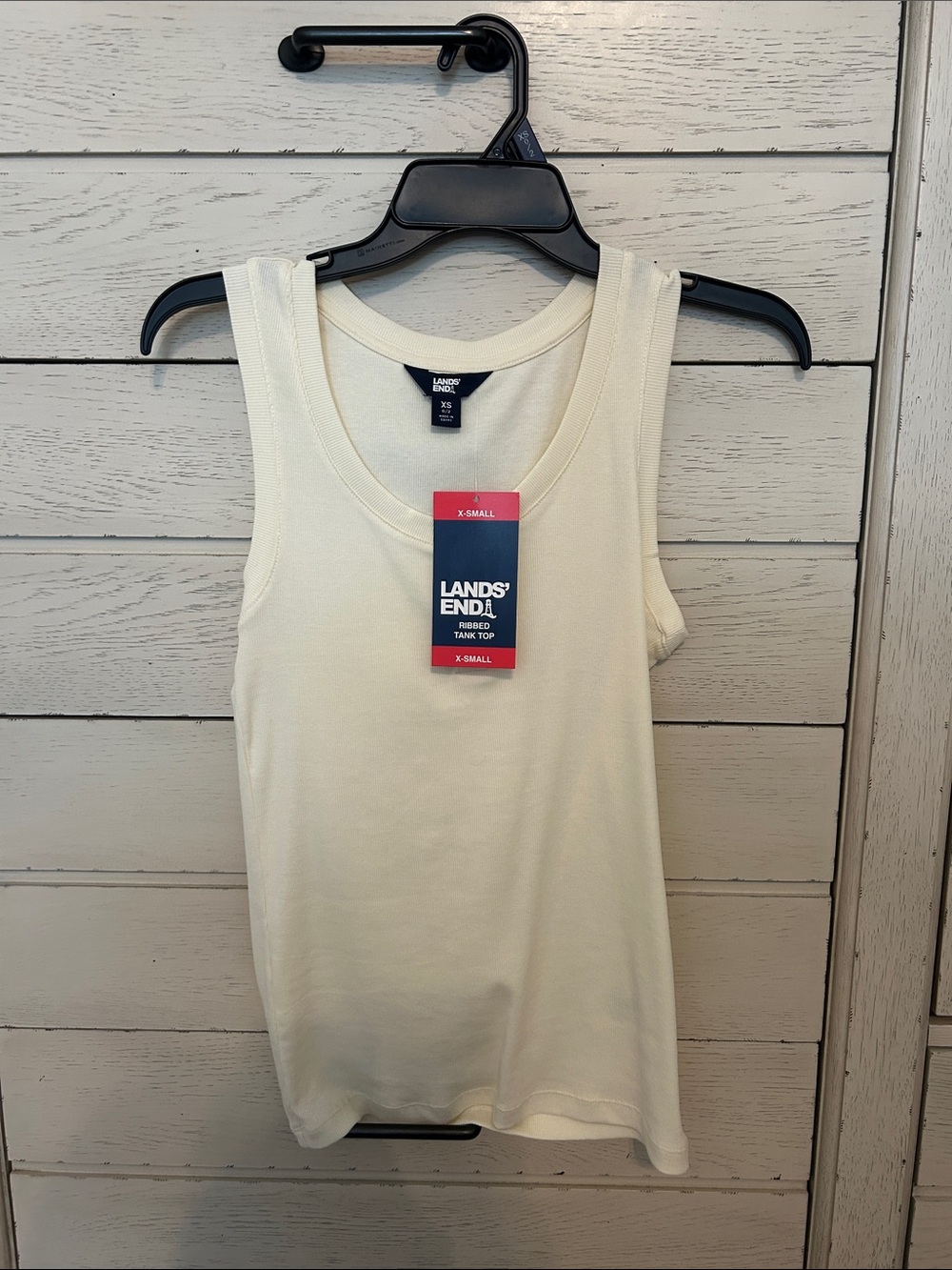 NWT Lands' End Cream Ribbed Tank Top